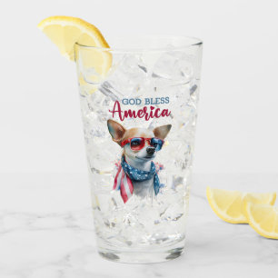 Patriotischer Hund-Chihuahua Glas