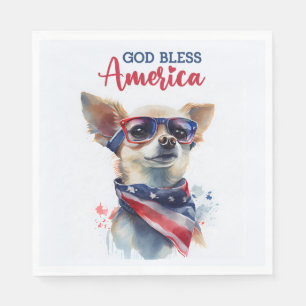 Patriotischer Hund-Chihuahua Serviette
