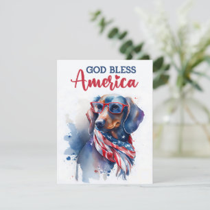 Patriotischer Hund-Dachshund 4. Juli Karte