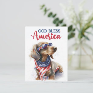 Patriotischer Hund-Dachshund 4. Juli Karte