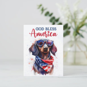 Patriotischer Hund-Dachshund 4. Juli Karte