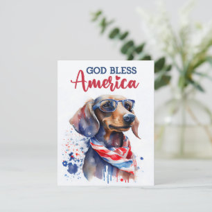 Patriotischer Hund-Dachshund 4. Juli Karte