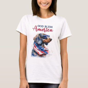 Patriotischer Hund-Dachshund T-Shirt