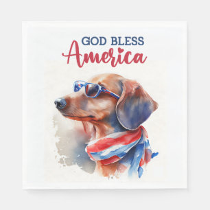 Patriotischer Hund-Dackel Serviette