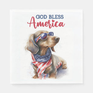 Patriotischer Hund-Dackel Serviette