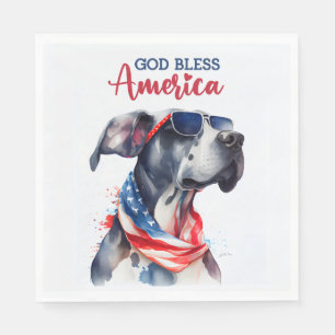 Patriotischer Hund-Dogge Serviette