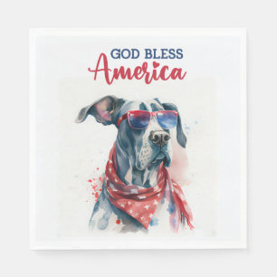 Patriotischer Hund-Dogge Serviette