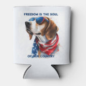 Patriotischer Hund Foxhound 4. Juli Dosenkühler (Vorderseite)