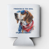Patriotischer Hund Foxhound 4. Juli Dosenkühler (Rückseite)