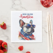 Patriotischer Hund - Französischer Bulldog Serviette (Beispiel)