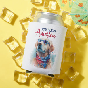 Patriotischer Hund-Golden Retriever Dosenkühler