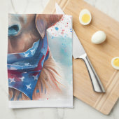 Patriotischer Hund-Golden Retriever Geschirrtuch (Viertel Falte)