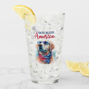 Patriotischer Hund-Golden Retriever Glas