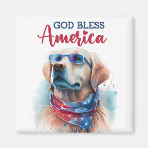 Patriotischer Hund-Golden Retriever Magnet