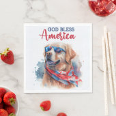 Patriotischer Hund-Golden Retriever Serviette (Beispiel)