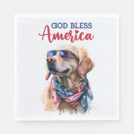 Patriotischer Hund-Golden Retriever Serviette