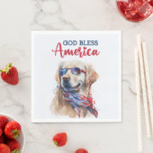 Patriotischer Hund-Golden Retriever Serviette (Beispiel)