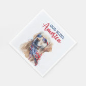 Patriotischer Hund-Golden Retriever Serviette (Ecke)