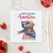Patriotischer Hund-Golden Retriever Serviette (Beispiel)