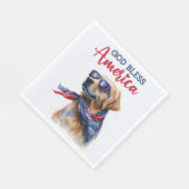 Patriotischer Hund-Golden Retriever Serviette (Ecke)