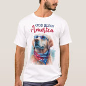 Patriotischer Hund-Golden Retriever T-Shirt (Vorderseite)