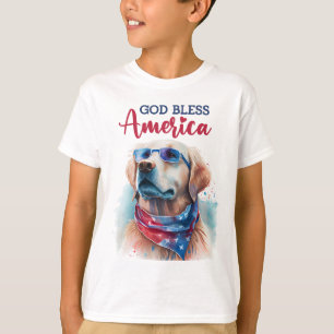 Patriotischer Hund-Golden Retriever T-Shirt