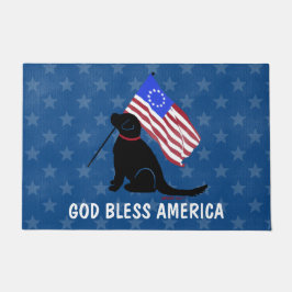 Patriotischer Hund Gott segne Amerika Türmatte