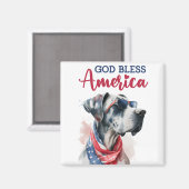 Patriotischer Hund-Great Dane Magnet (Vorderseite/Rückseite)
