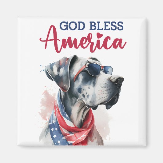 Patriotischer Hund-Great Dane Magnet (Vorne)