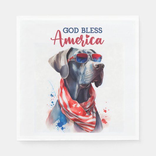 Patriotischer Hund-Great Dane Serviette (Vorderseite)