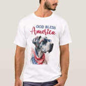 Patriotischer Hund-Great Dane T-Shirt (Vorderseite)