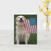 Patriotischer Hund Karte (Gelbe Blume)