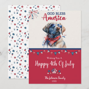 Patriotischer Hund - Labrador Retriever 4. Juli Ka Karte