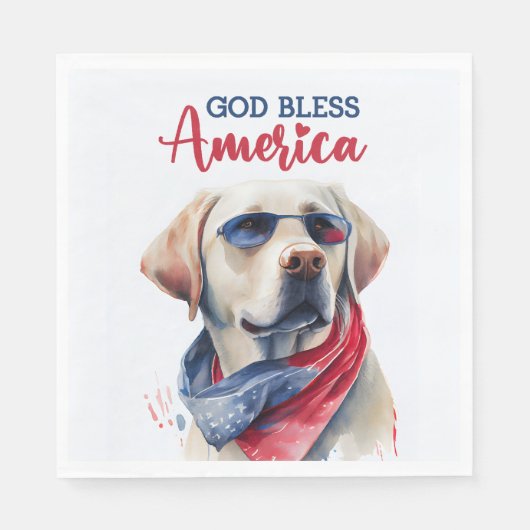 Patriotischer Hund-Labrador Serviette (Vorderseite)