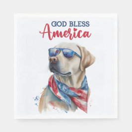 Patriotischer Hund-Labrador Serviette