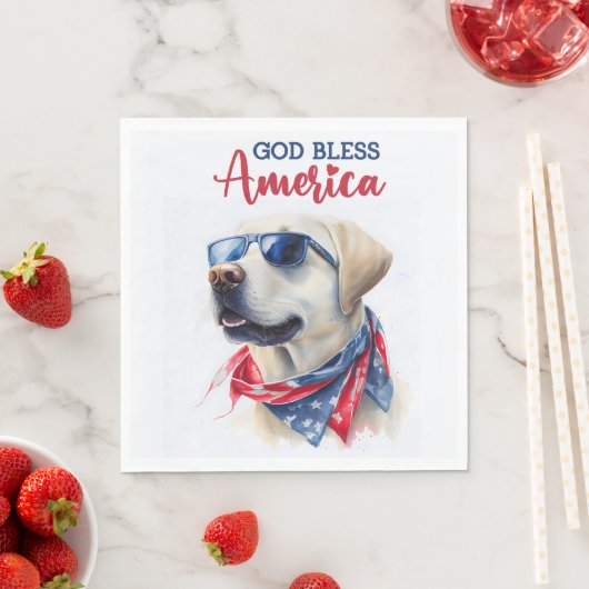 Patriotischer Hund-Labrador Serviette (Beispiel)