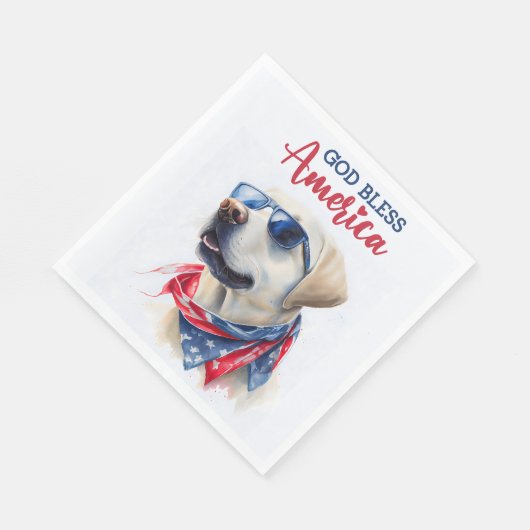 Patriotischer Hund-Labrador Serviette (Ecke)