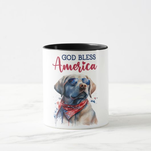 Patriotischer Hund-Labrador Tasse (Zentrum)
