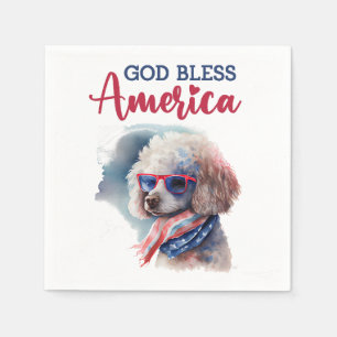 Patriotischer Hund-Pudel Serviette