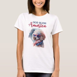 Patriotischer Hund-Pudel T-Shirt