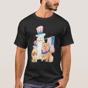 Patriotischer Hund Red Blue Weiße Hunde Amerikanis T-Shirt