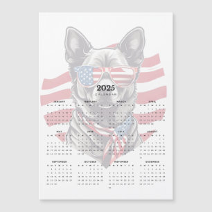 Patriotischer Hund Red White Blue 2025 Magnet Kale