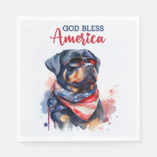 Patriotischer Hund-Rottweiler Serviette