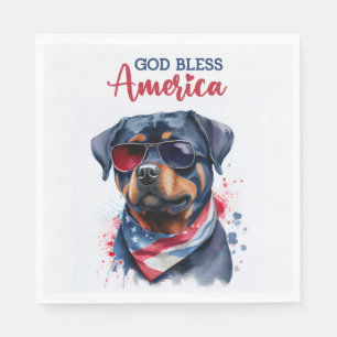 Patriotischer Hund-Rottweiler Serviette