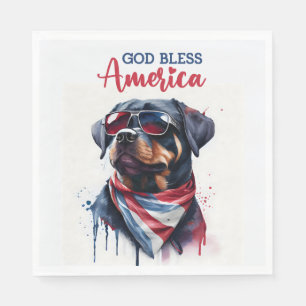 Patriotischer Hund-Rottweiler Serviette