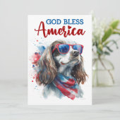 Patriotischer Hund - Spaniel 4. Juli Card Feiertagskarte (Stehend Vorderseite)