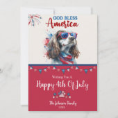 Patriotischer Hund - Spaniel 4. Juli Card Karte (Vorderseite)