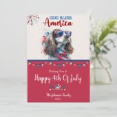 Patriotischer Hund - Spaniel 4. Juli Card Karte (Stehend Vorderseite)