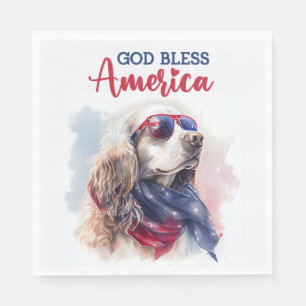 Patriotischer Hund-Spaniel Serviette