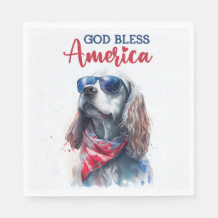 Patriotischer Hund-Spaniel Serviette